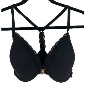 Natori 735023 Feathers T-Back bra black size 34DD 34E